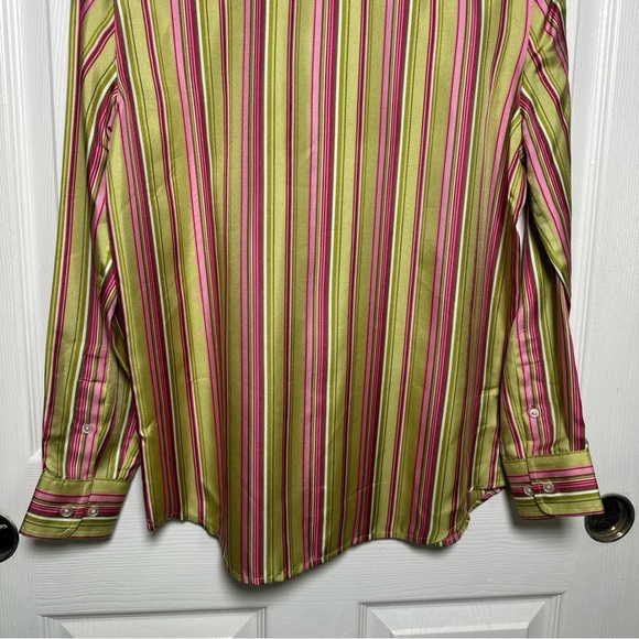 Jones New York Signature Multicolor Striped 100% Silk Size Small Office Preppy - Picture 8 of 14